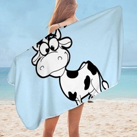 Kids Cute Cow Microfiber Beach Towel