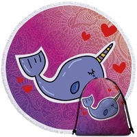 Kids Unicorn Whale Beach Towel