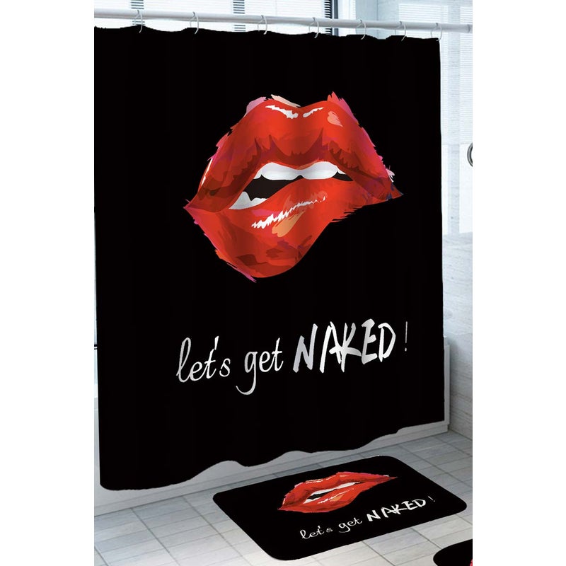 Lets Get Naked Sexy Red Lips Shower Curtain Mydeal