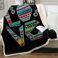 Love Multi Colored Pattern Throw Blanket