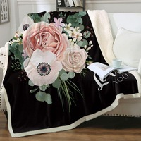 Love You White Flowers Bouquet Throw Blanket