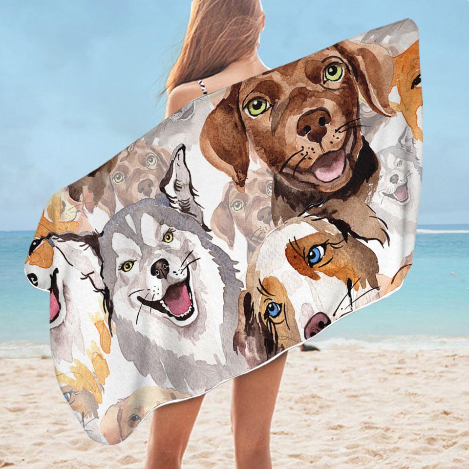 Lovely Dogs Microfiber Beach Towel