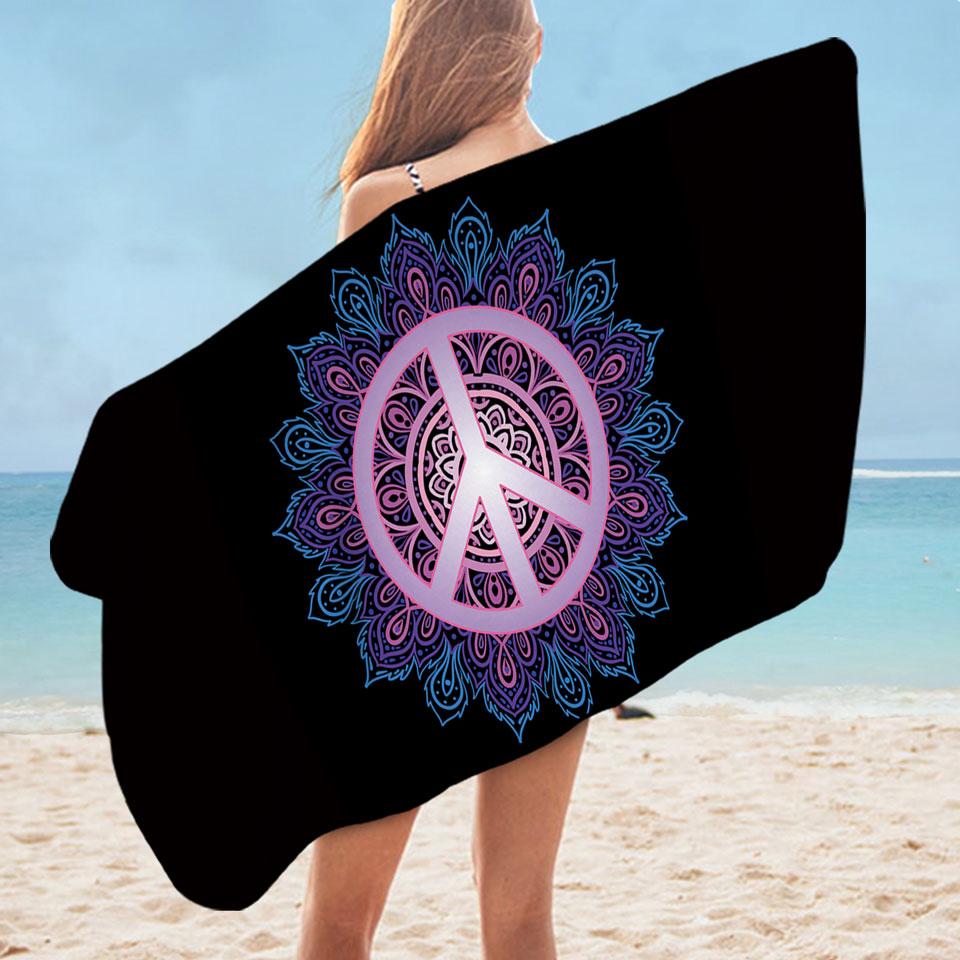 Mandala Peace Microfiber Beach Towel
