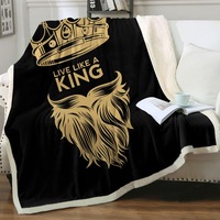 Mens Design Live Like a King Throw Blanket
