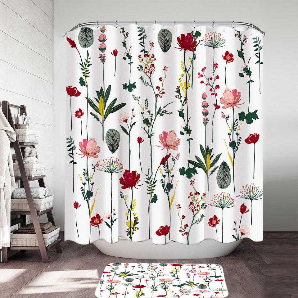 Modest Flower Garden Shower Curtain