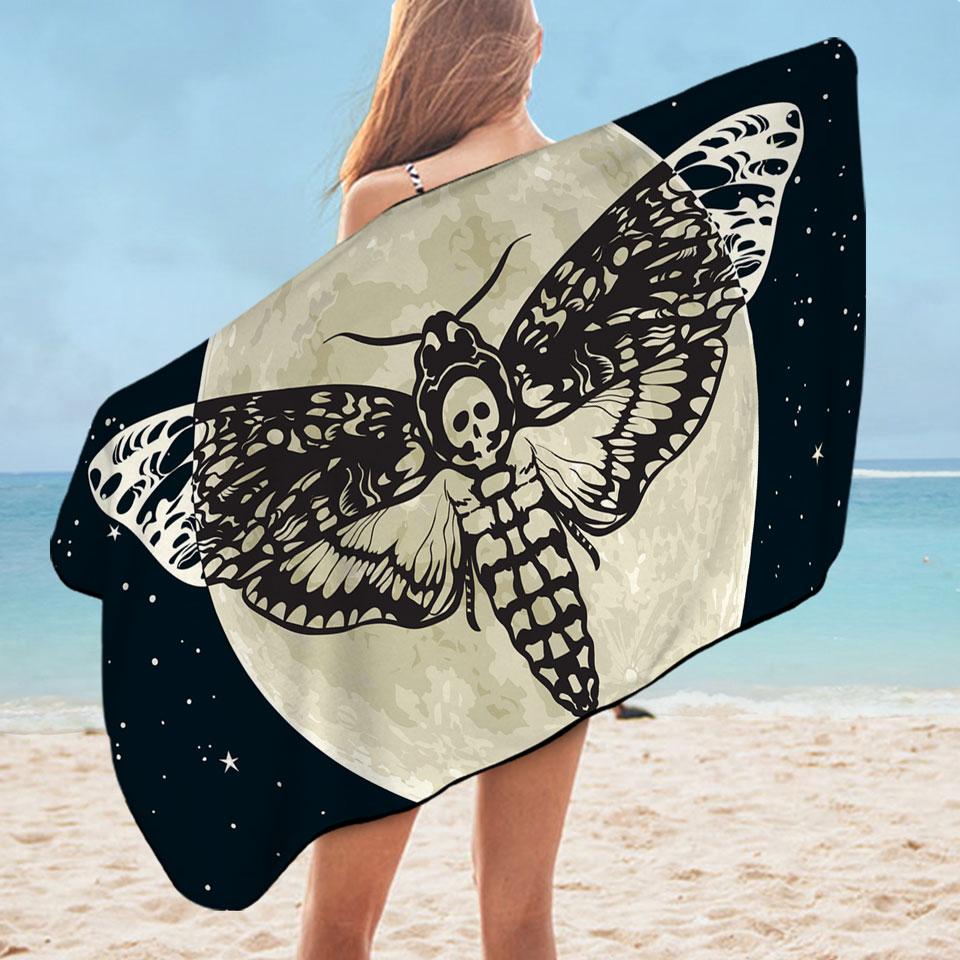 Moon Moth Microfiber Beach Towel
