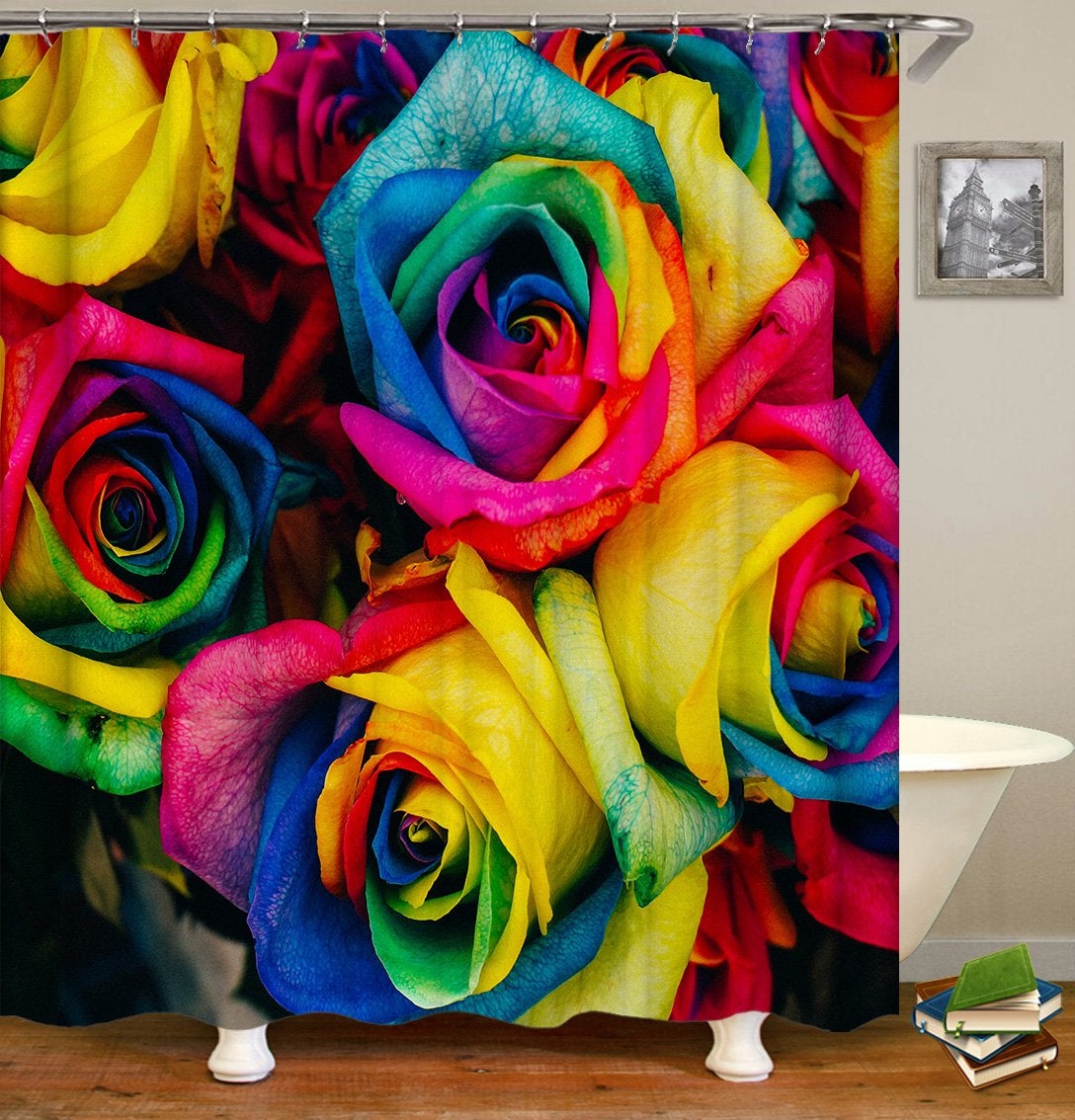 Multi Colored Roses Shower Curtain