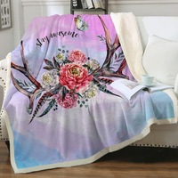 Native American Bouquet over Purplish Throw Blanket