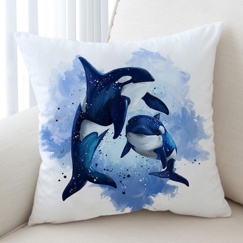 Buy Ocean Orca Whales Art Cushion - MyDeal