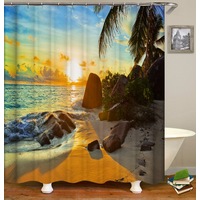 Ocean View Sunset Shower Curtain