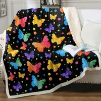 Pastel Butterflies Pattern Throw Blanket