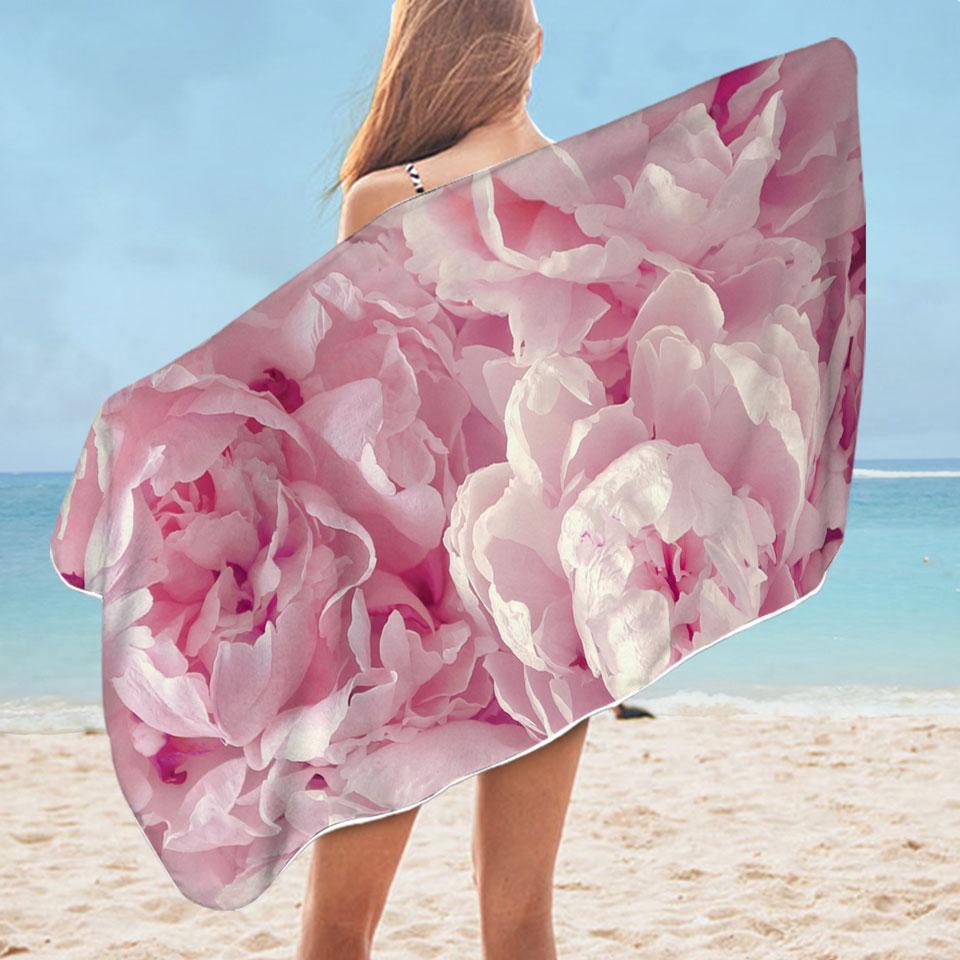Pinkish Petals Microfiber Beach Towel