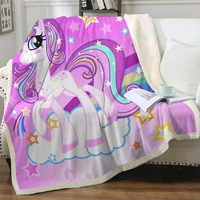 Pinkish Rainbow Unicorn Throw Blanket