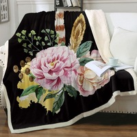 Pinkish Roses Bouquet Throw Blanket