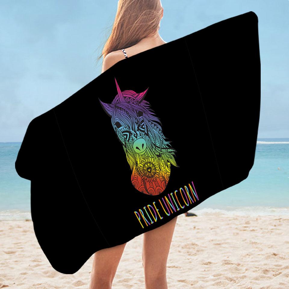 Pride Unicorn Microfiber Beach Towel