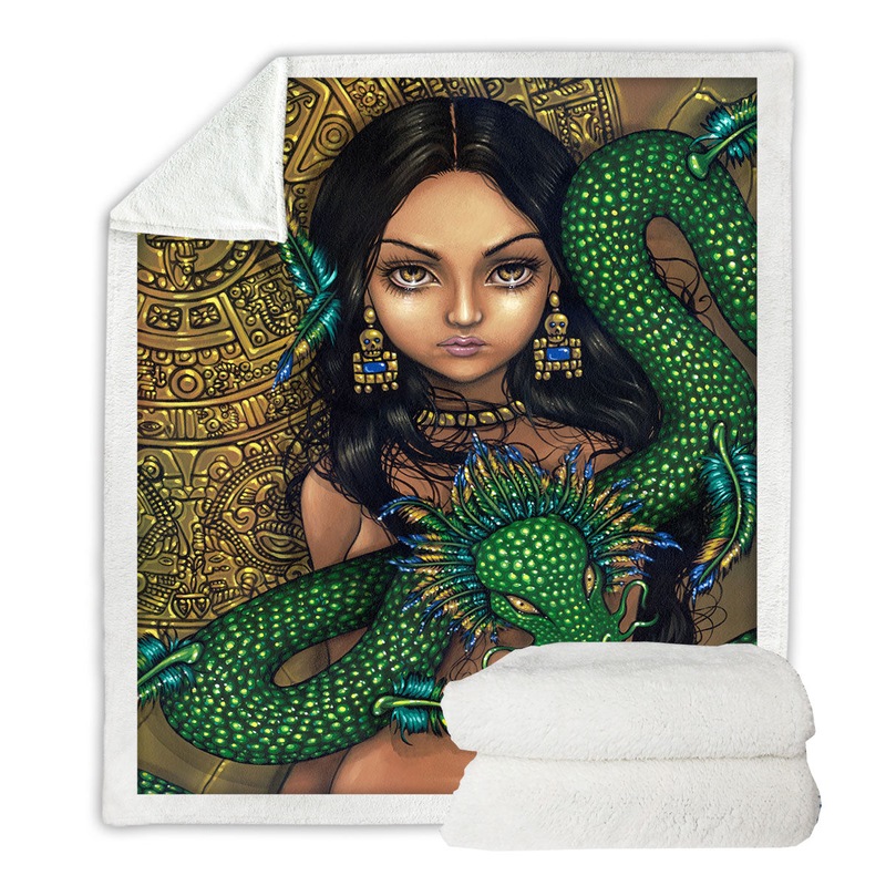 Buy Priestess of Quetzalcoatl Aztec Mayan Maiden Throw Blanket MyDeal