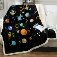 Space Themed Alphabet for Kids Throw Blanket