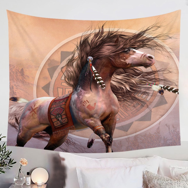 Buy Spirit Warrior Horse Native American Art Tapestry - MyDeal