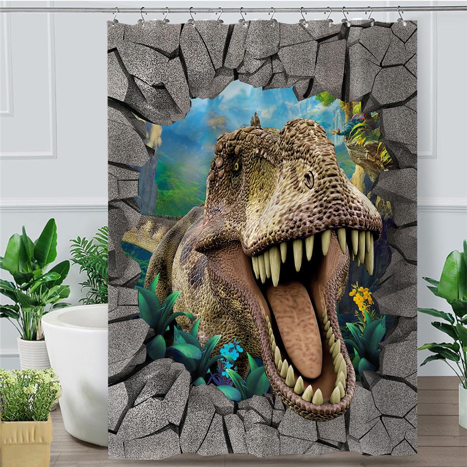 T-Rex Dinosaur Shower Curtain