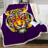Tough Tiger Head Throw Blanket