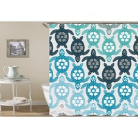 Turquoise Coloured Sea Turtles Shower Curtain