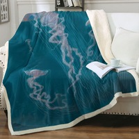 Underwater Art Giant Jellyfish Throw Blanket