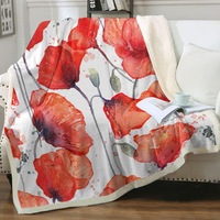 Vivid Red Poppy Flowers Throw Blanket