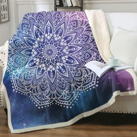 White Mandala Over Space Throw Blanket