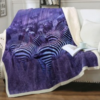Wildebeest and Zebra in the Wild Throw Blanket