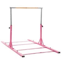 Advanced Gymnastic Horizontal Bar Sports Junior Training Bar Adjustable Height Kip Bar - Pink
