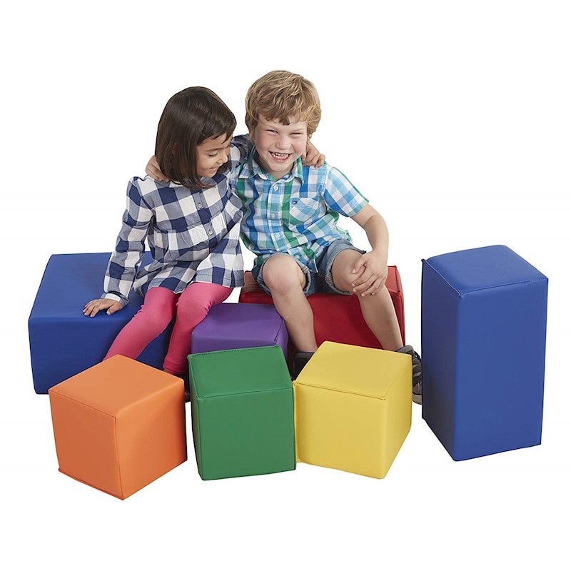 Baby Toddler Kids Large Soft Block Playset Safe Active Playroom Building Blocks 7pcs