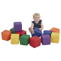 Baby Toddler Kids Soft Block Playset Safe Active Playroom Building Blocks 12pcs