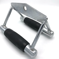 Chin Trianlge V Bar Close Grip Seated Row Handle Bar Cable Gym Fitness Attachment w/ Rubber