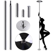 Dancing Pole Kit Static & Spinning Portable Fitness Dancing Sport Quality Chrome