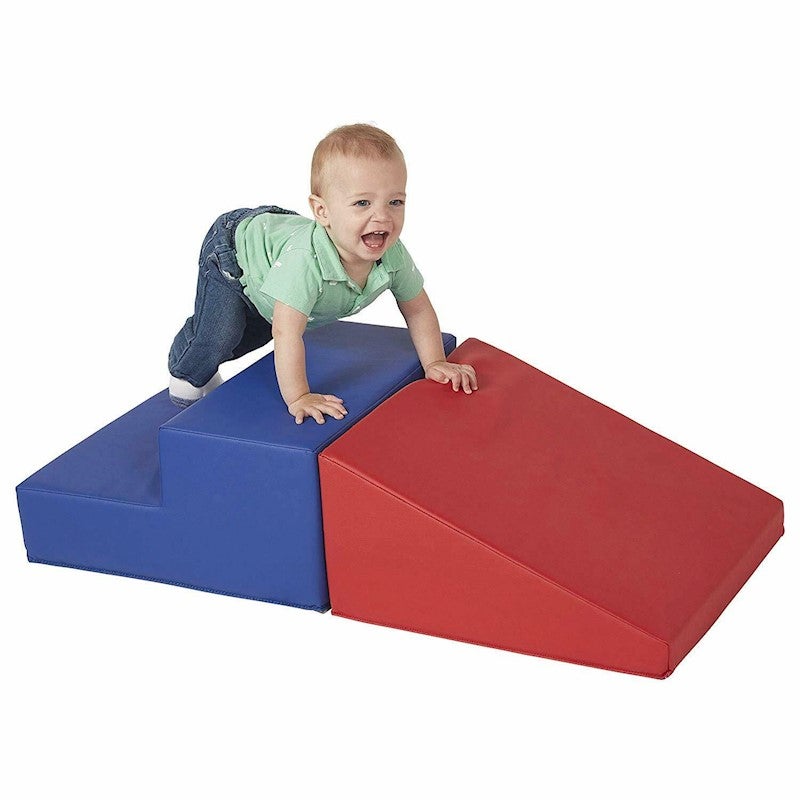 Large Baby Toddler Soft Block Playset Step n Slide Foam Play Structure 2pcs