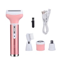 4 In 1 Epilator Female Eyebrow Trimmer Women Shaver Hair Removal Razor Face Depilador Lady Bikini Depilatory Shaving Machine (4 in 1 Kit)