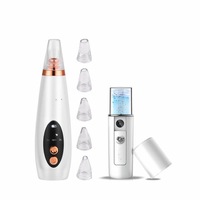 6 In 1 Electric Facial Blackhead Remover Vacuum Suction Pore Removal Deep Cleaning Face Cleanser +Nano Facial Steamer Sprayer