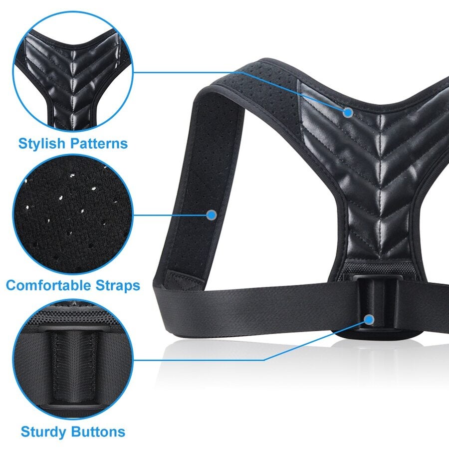 Buy Brace Support Belt Adjustable Back Posture Corrector Clavicle Spine ...