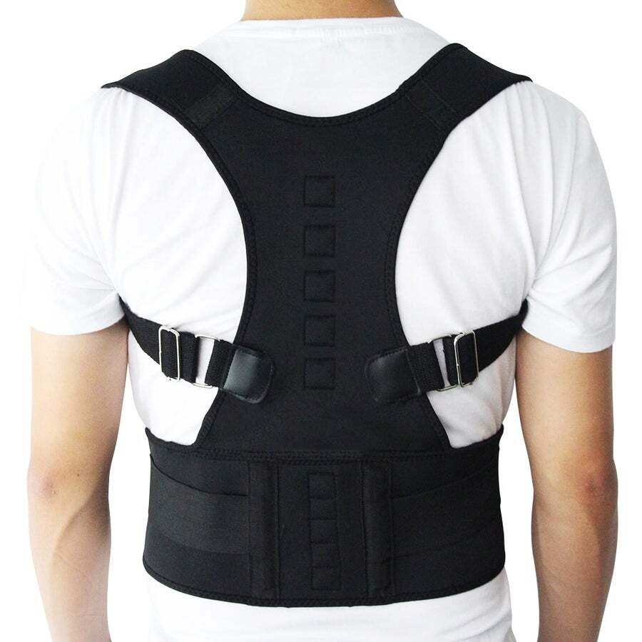 Buy Magnetic Therapy Posture Corrector Brace Shoulder Back Support Belt ...