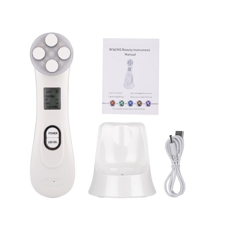 Facial Electroporation RF Radio Frequency LED Photon Face Lifting Tighten Wrinkle Removal Skin Care Face Massager