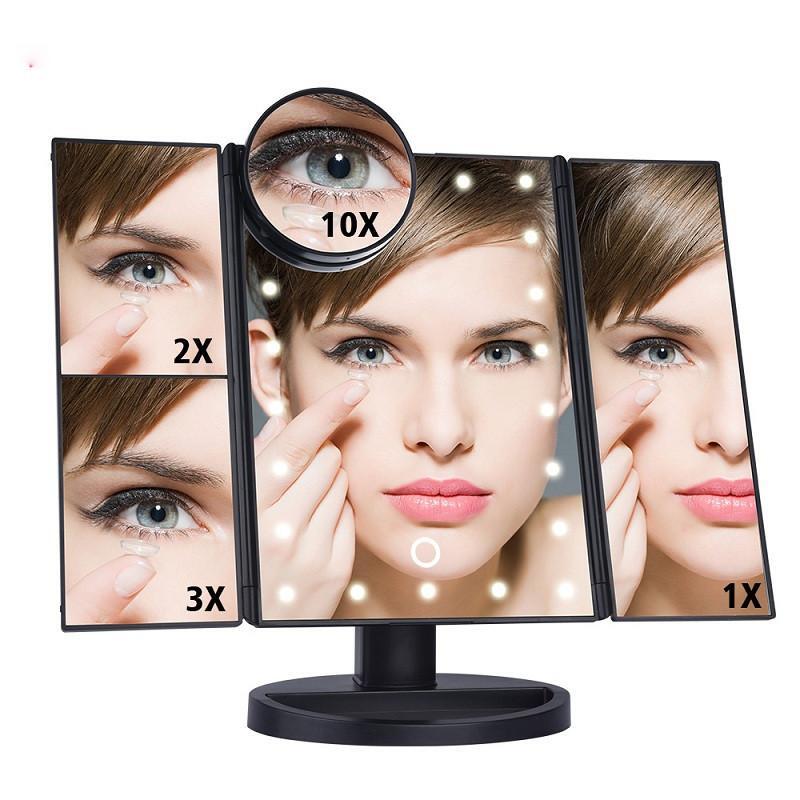 Led Makeup Mirror With Light Bulb Touch, Battery Powered Vanity Light