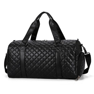 Lingge PU Leather Men's Fitness Travel Bag Simple Large Capacity Shoulder Messenger Bag Multifunctional Design Unisex Handbag