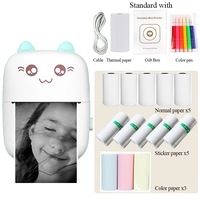 Portable Thermal Printer MINI CAT Print Photo Pocket Thermal Label Printer 58mm Printing Wireless Bluetooth Android IOS Printers