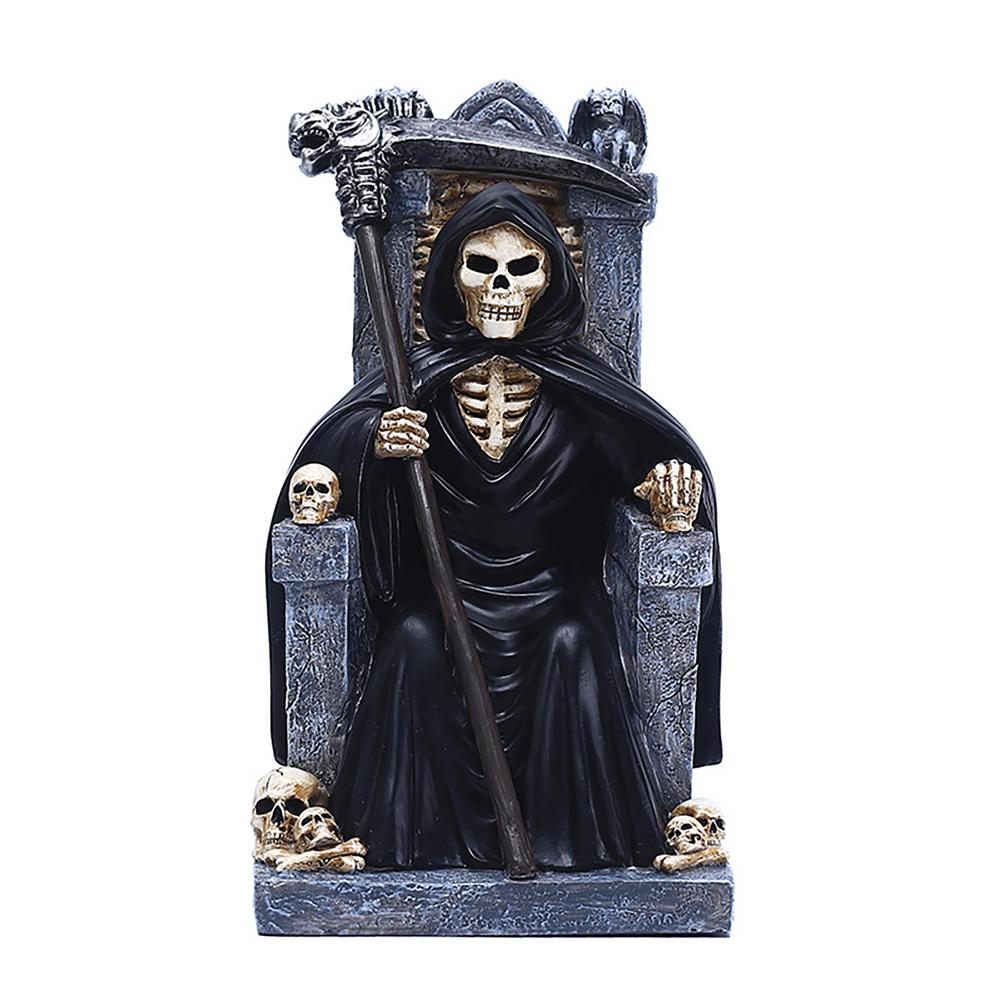 Traditional Throne Reaper Home Decor Desk Funny Horror Living Room Decoration Accessories Resin Statue Craft Halloween Decor
