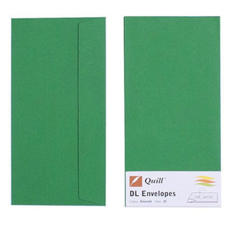 Buy EMERALD Quill Envelope 25pk 80gsm (DL) MyDeal