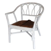 Goat Hide Chair - Aged White