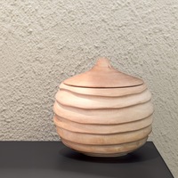 Round Terraced wood Canister