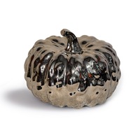 Silver Bumpy Pumpkin - Ceramic Set of 2