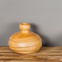 Terraced Knob Wood Vase