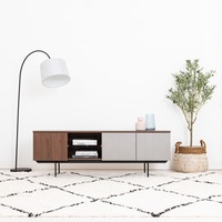 MIA Pre-Assembled TV Unit in Walnut And Grey